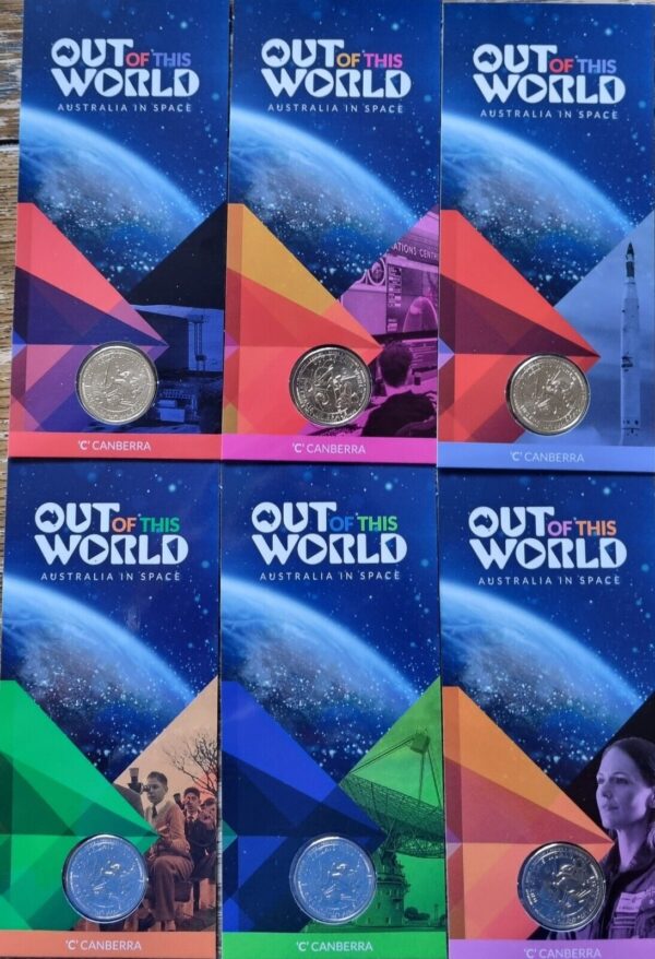 2024 $1 King C Mintmark Australia in Space Out of This World UNC - Six Coins Set