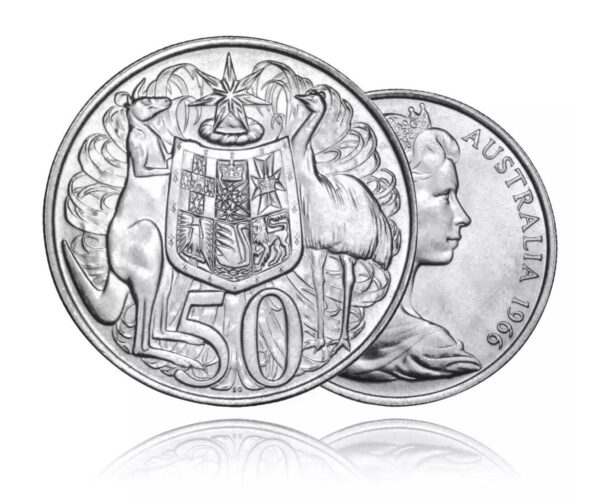 1966 RAM Australia Round 50 cent 50c 80% Silver in good Condition. In 2×2 coin folder