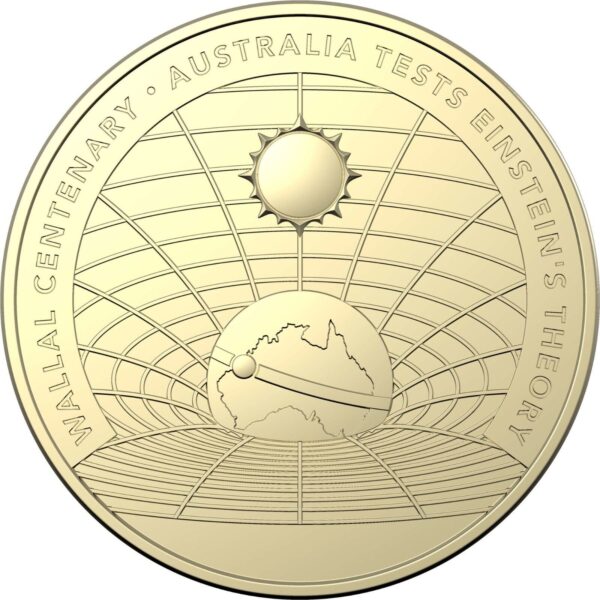 2022 RAM Australia Wallal Centenary Australia Tests Einstein's Theory $1 UNC Coin - Image 2