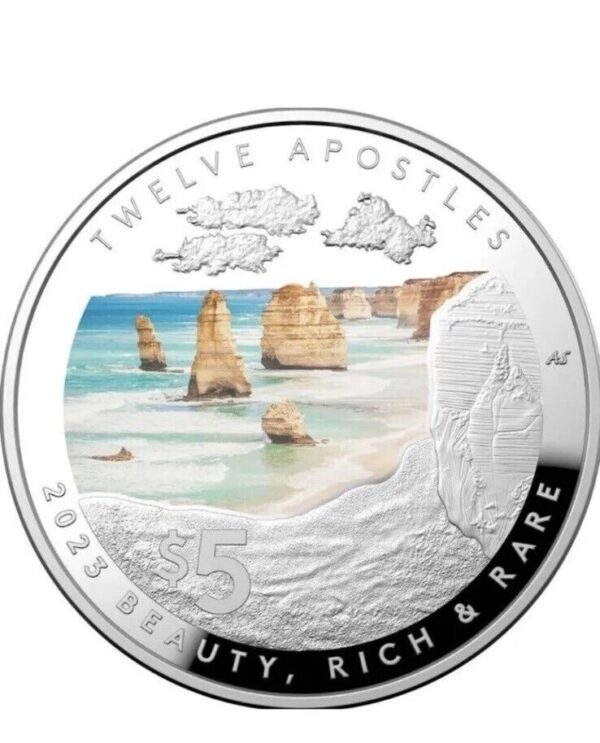 2023 RAM Australia Beauty, Rich and Rare $5 Silver Domed Proof Coin "Twelve Apostles" - Image 2